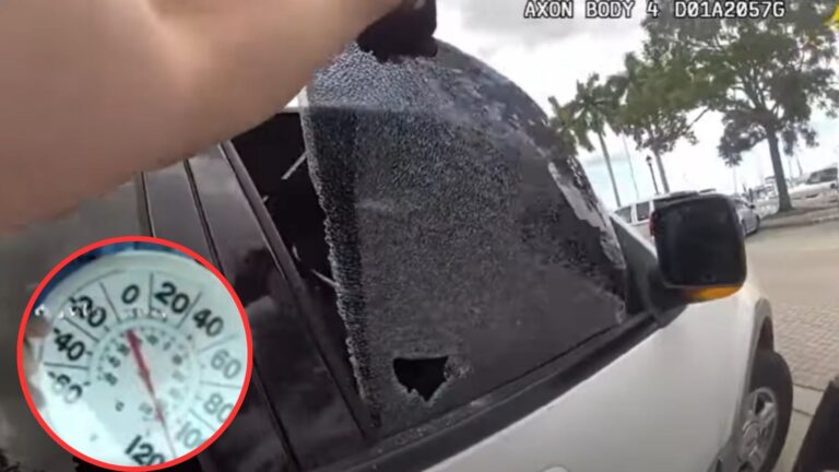 Police Officer Rescues Dog From A Parked Car