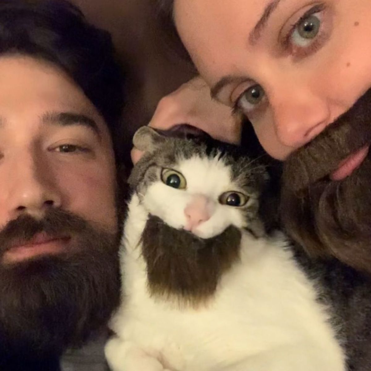 couple with cat