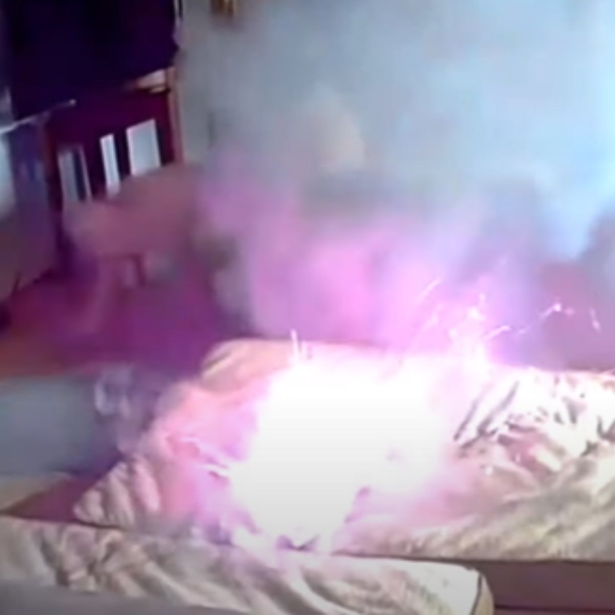 fire on the bed