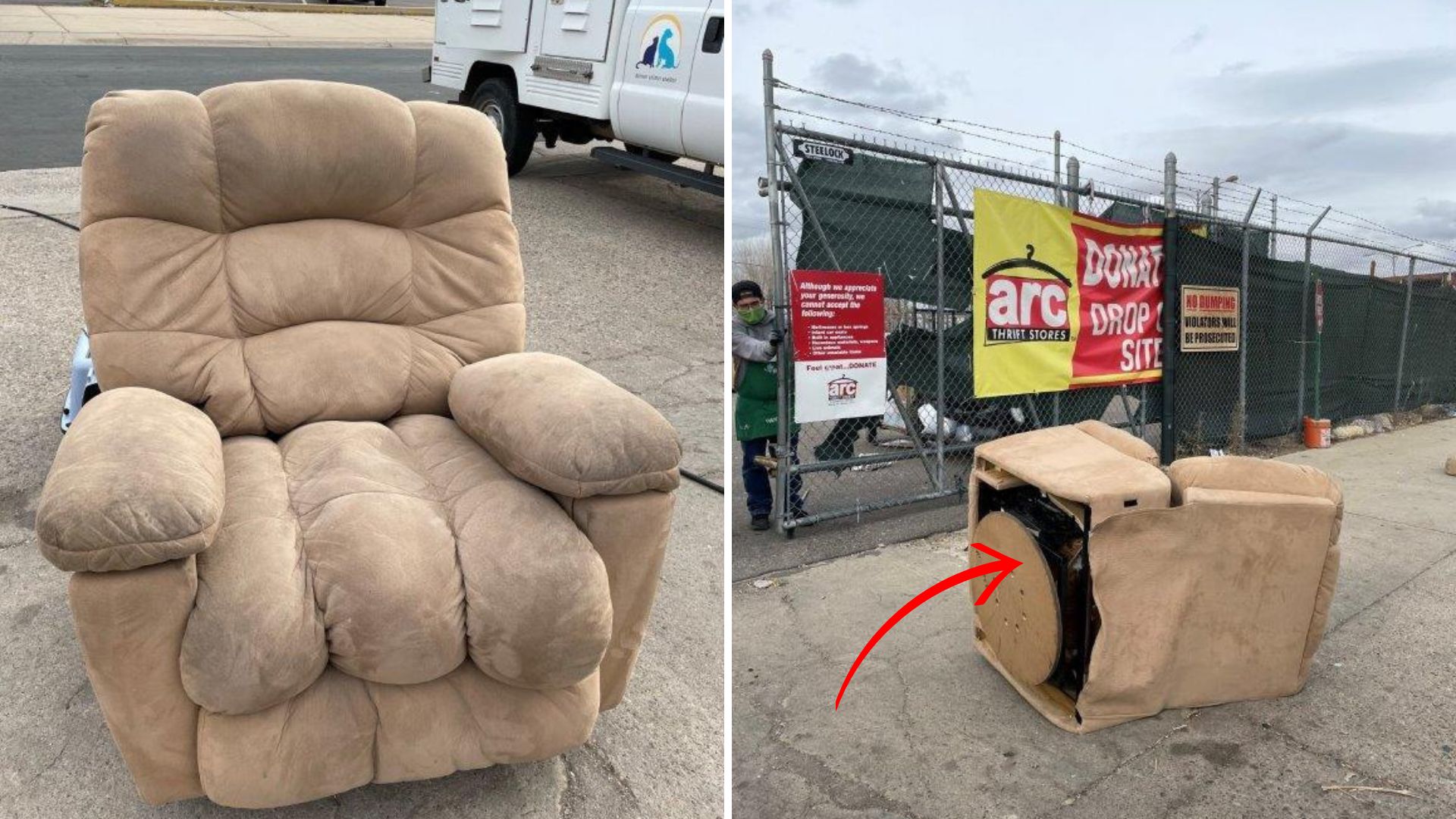 piece of furniture in thrift store