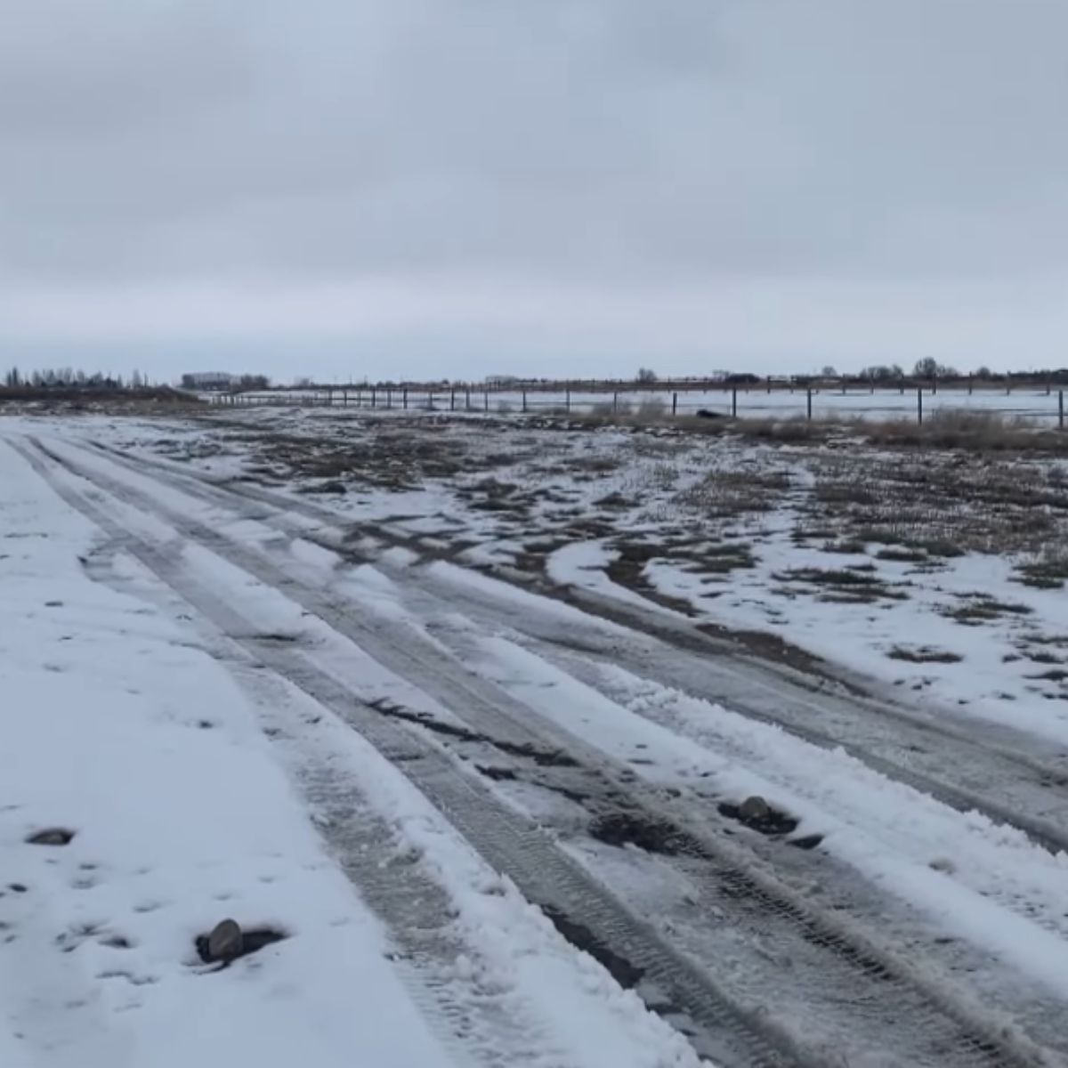 snow on road