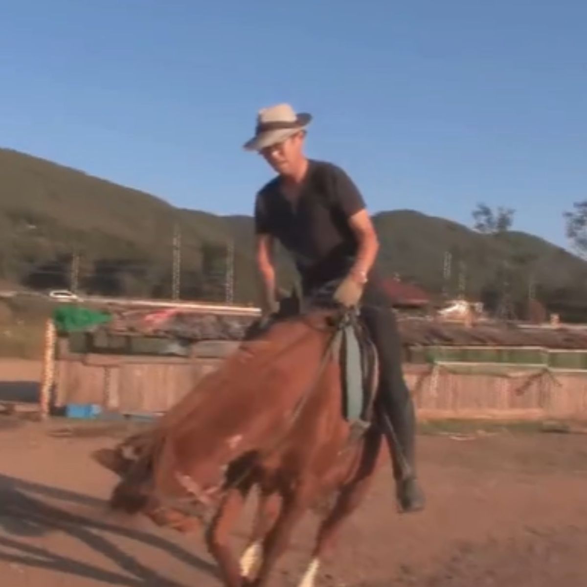 man riding a horse