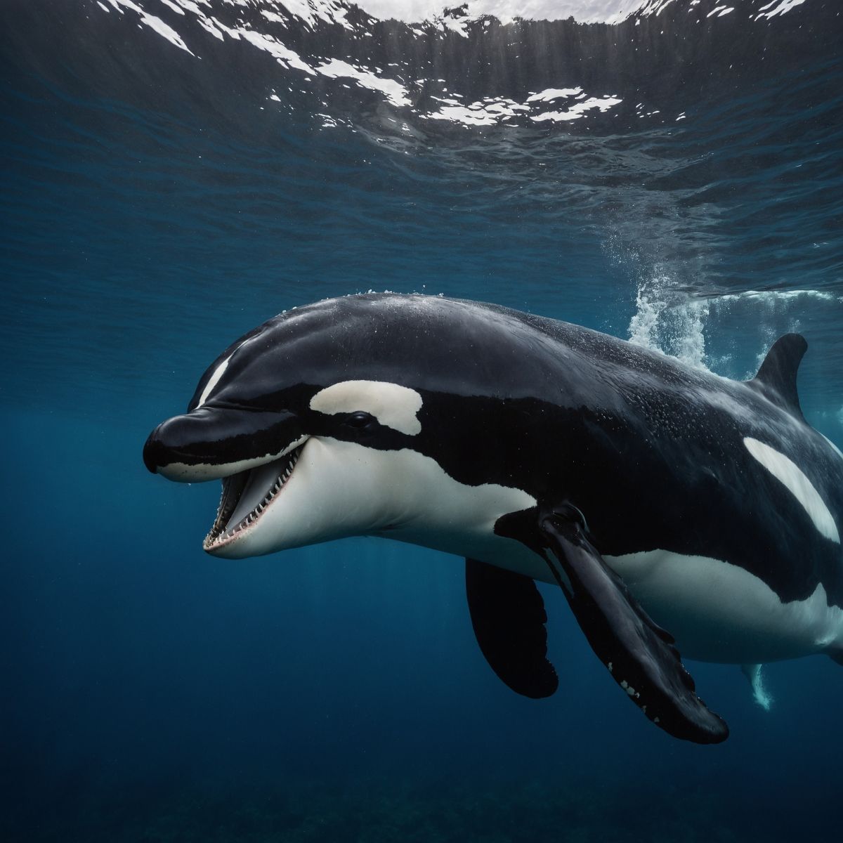 orca in the ocean