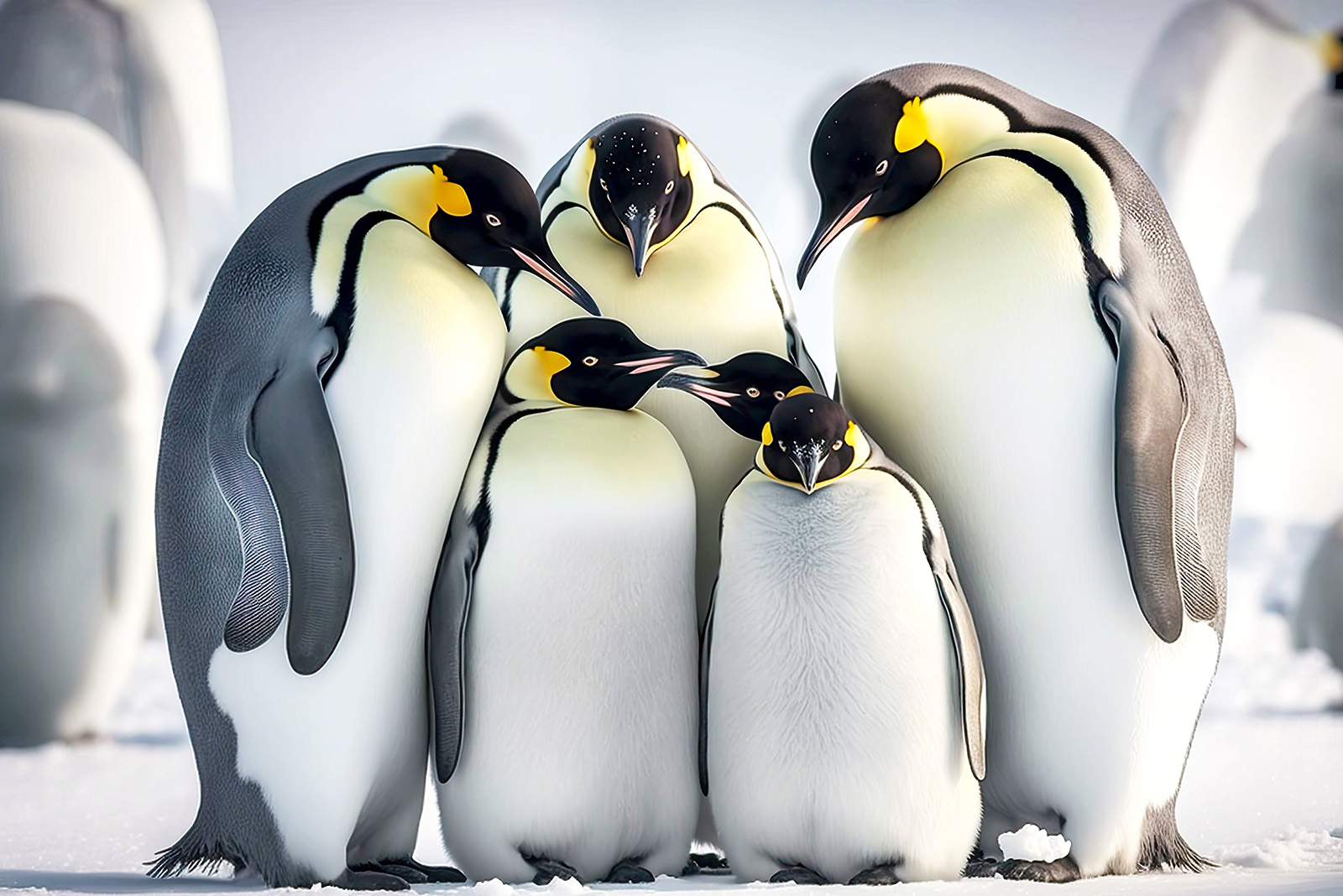 Emperor penguin family