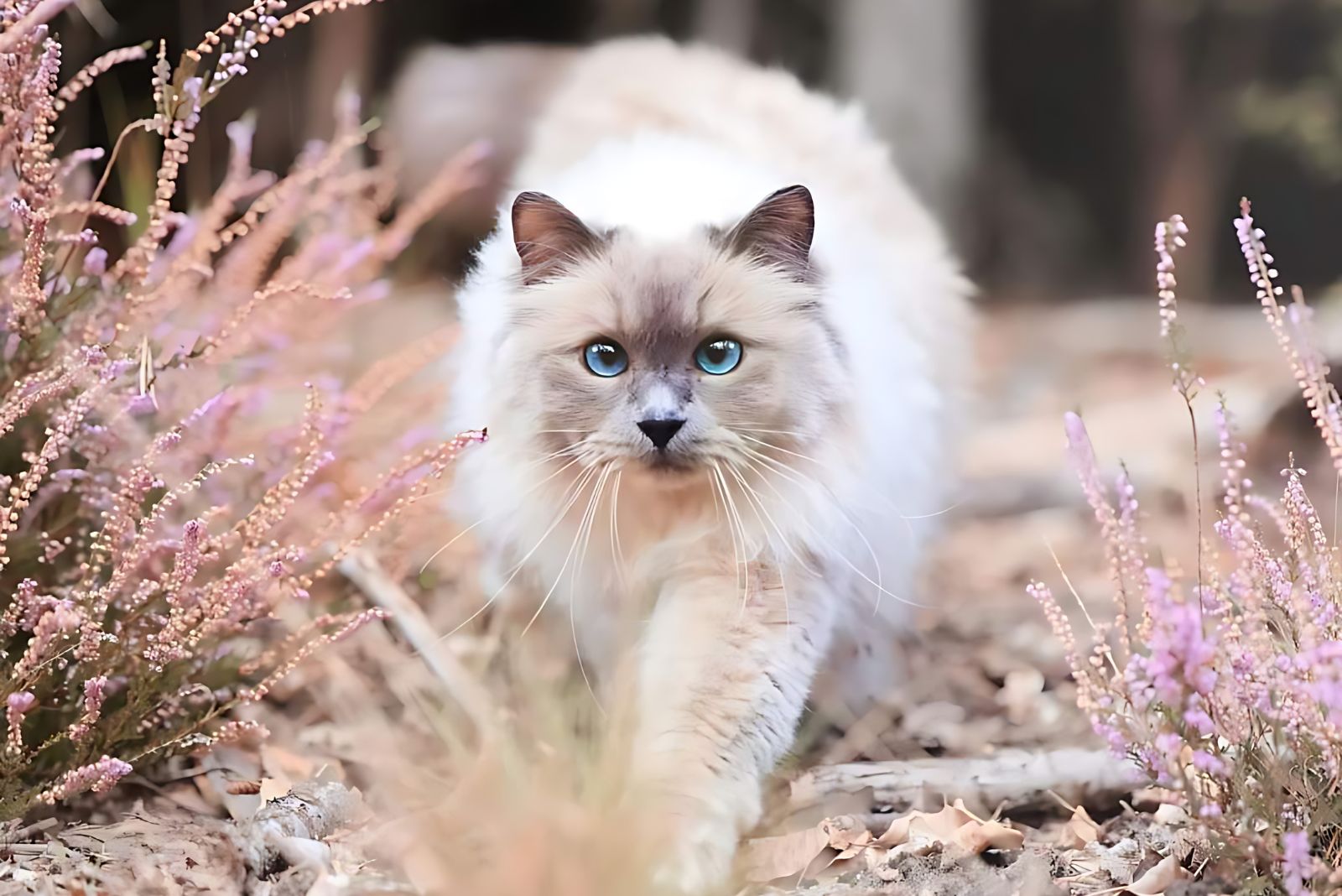 Ragdoll cat walking