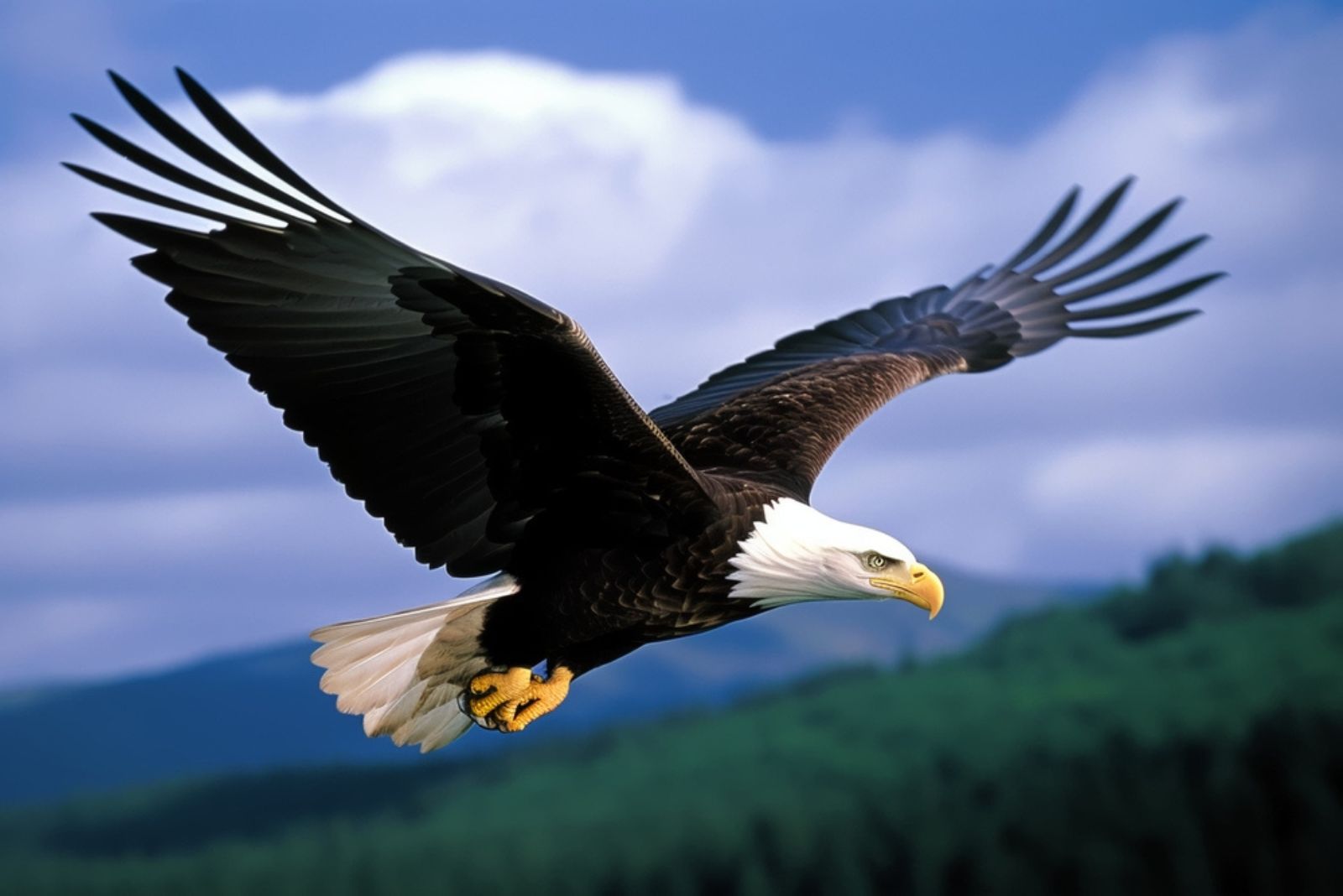 bold eagle flying