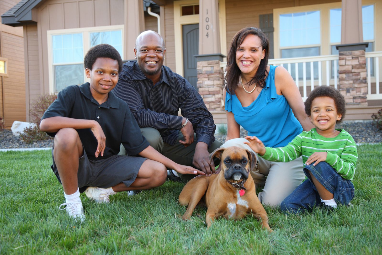 boxer with family