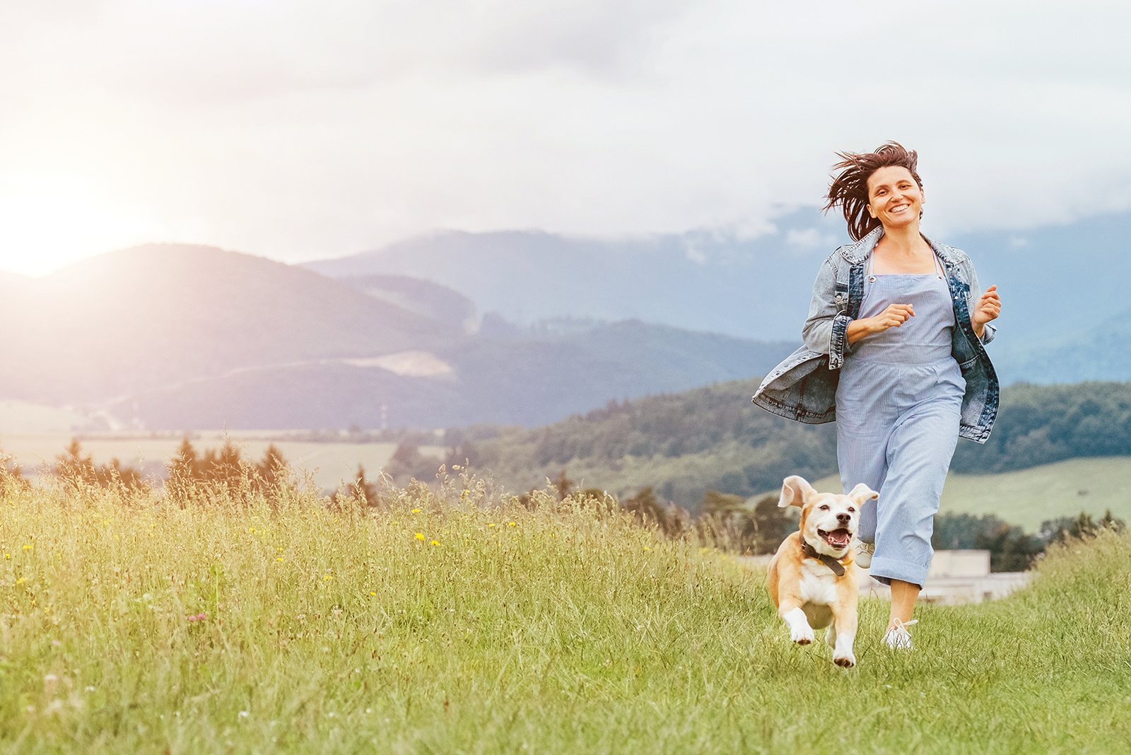 dog and woman