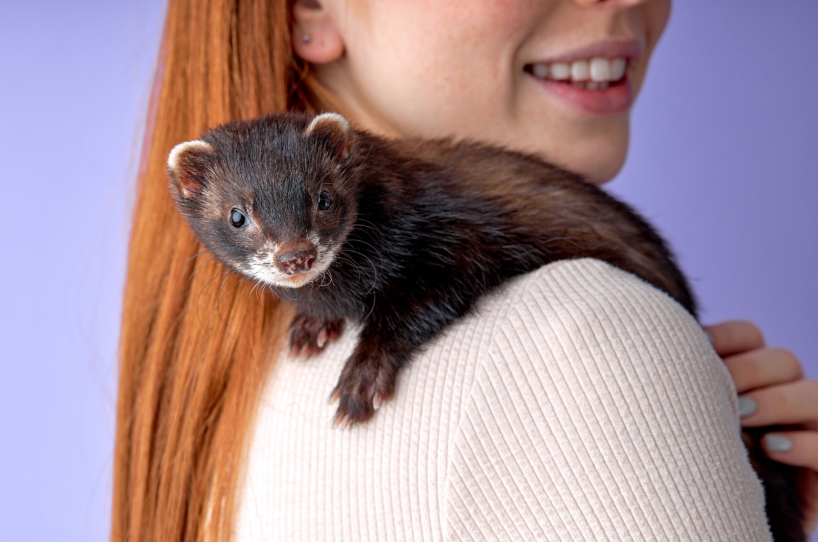 ferret and owner