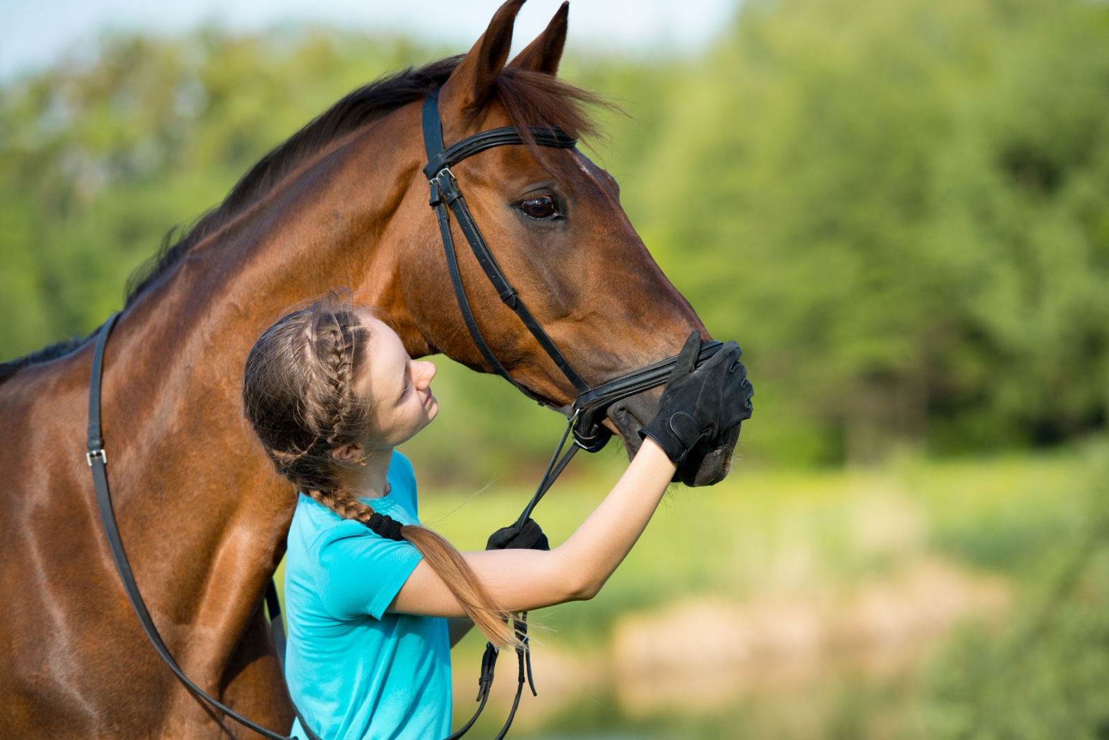 young girl and a horse