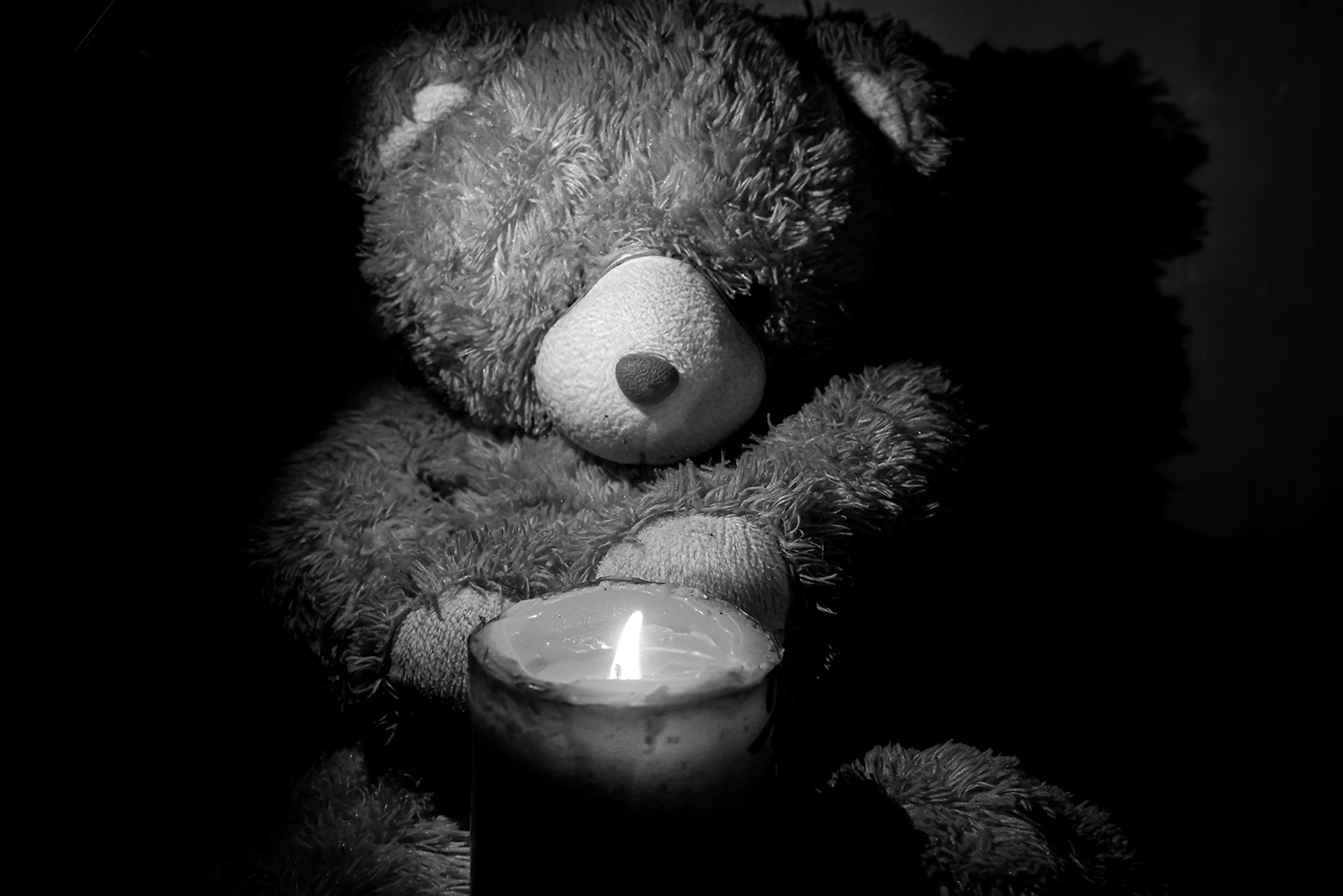 bear toy with candle