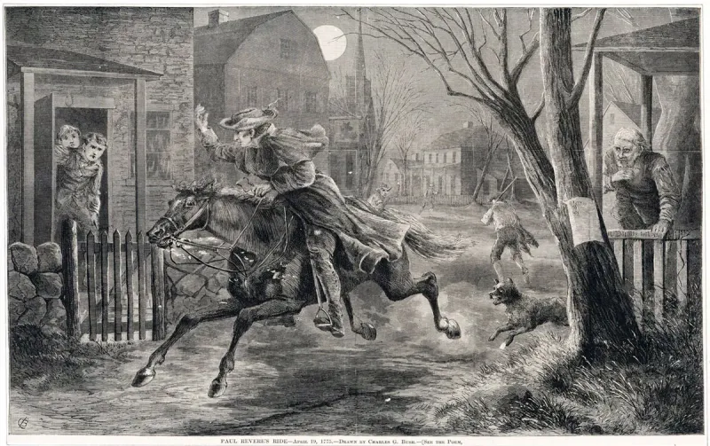 Paul Revere's Midnight Ride Aided by a Horse