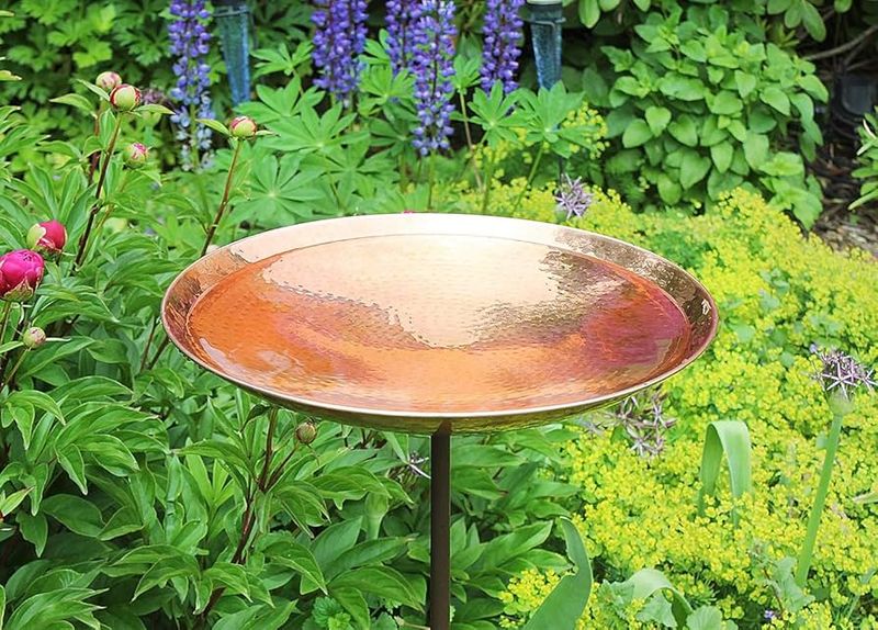 Copper Dish Birdbath