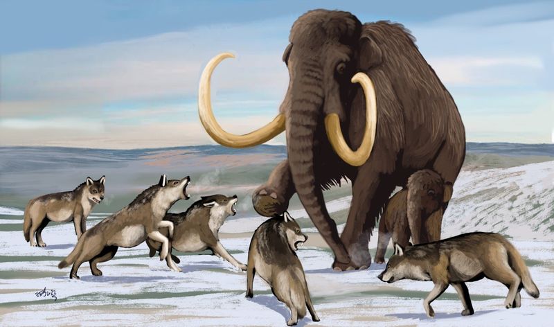 How might climate change affect resurrected dire wolves?